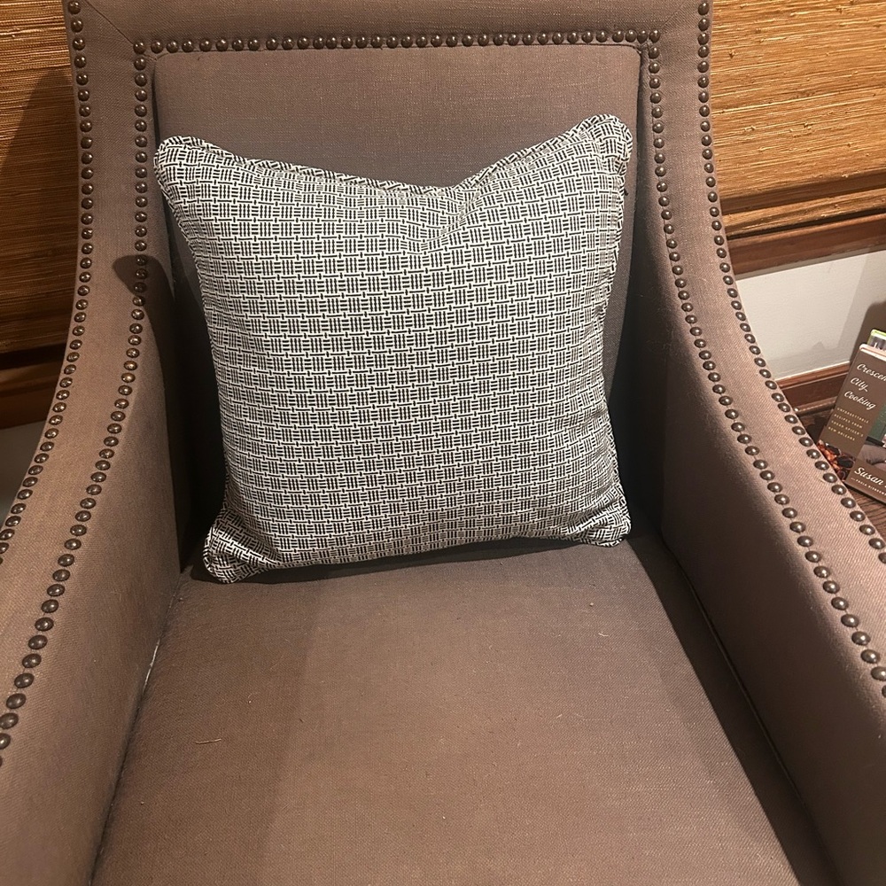 Two Mitchell Gold + Bob Williams Black and White Plaid Accent Pillows
